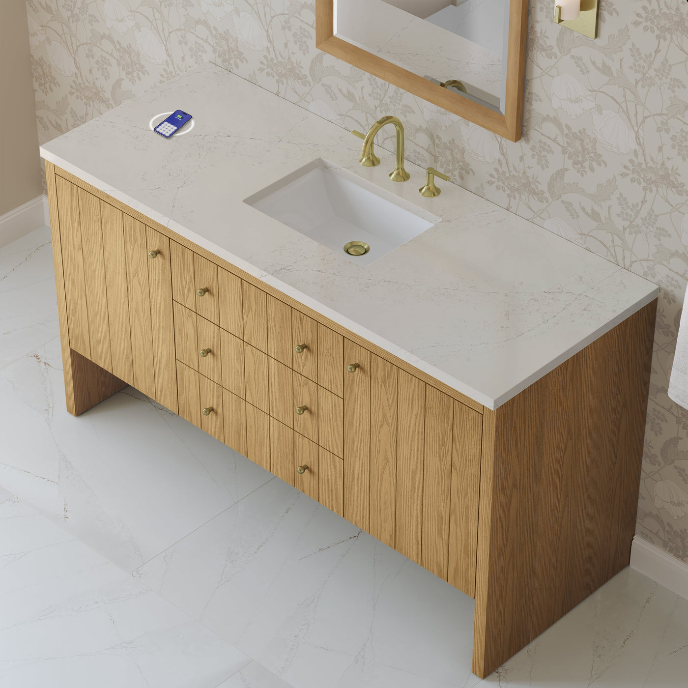 James Martin Hudson 60" Single Bathroom Vanity, Light Natural Oak by James Martin