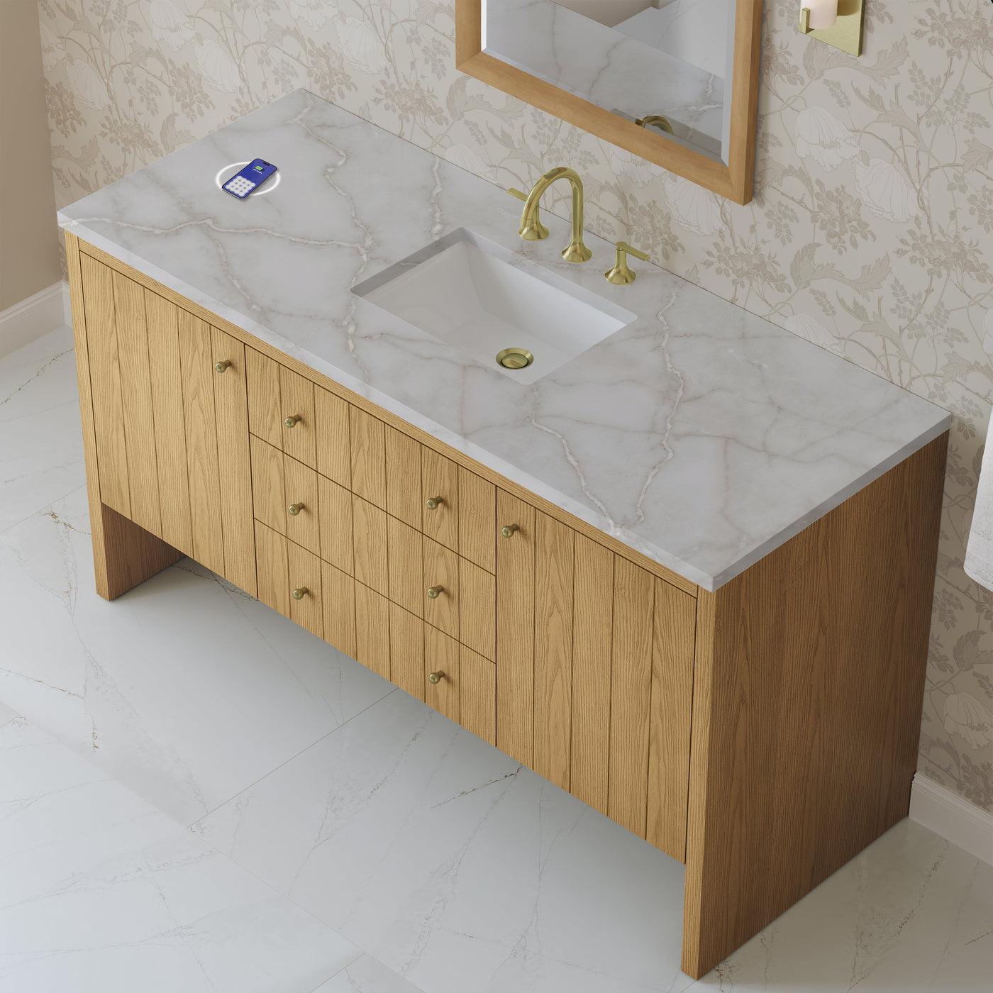 James Martin Hudson 60" Single Bathroom Vanity, Light Natural Oak by James Martin