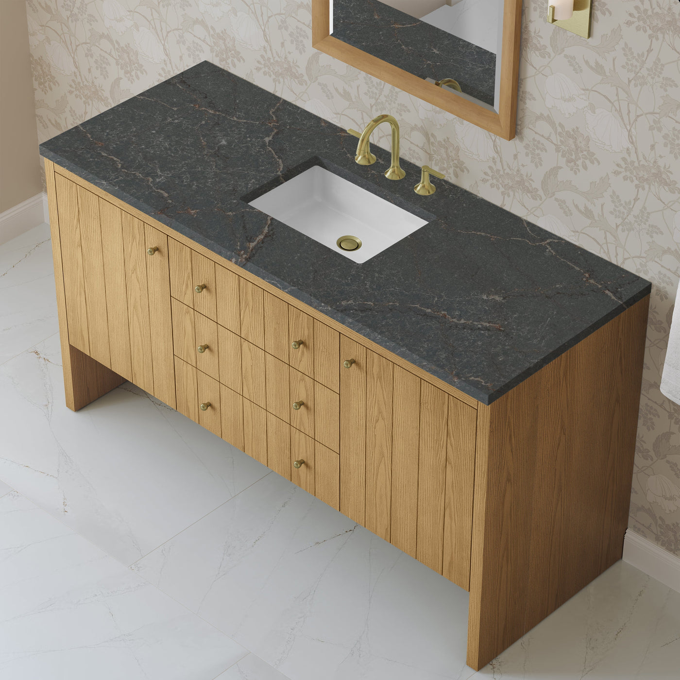 James Martin Hudson 60" Single Bathroom Vanity, Light Natural Oak by James Martin