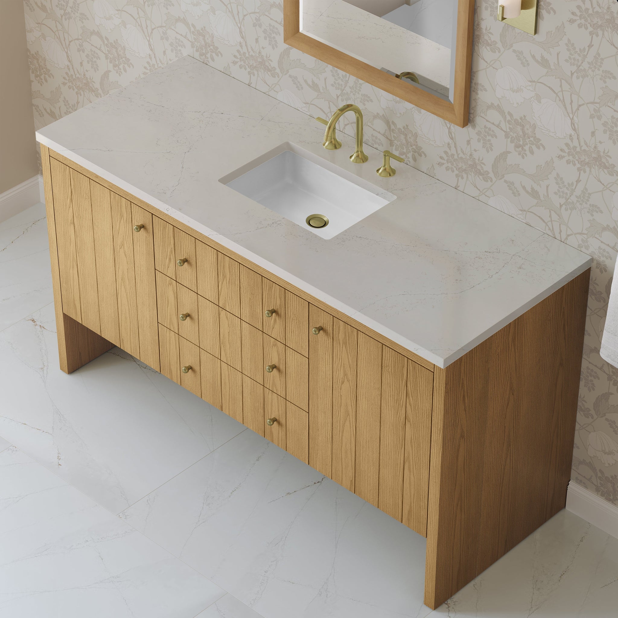 James Martin Hudson 60" Single Bathroom Vanity, Light Natural Oak by James Martin