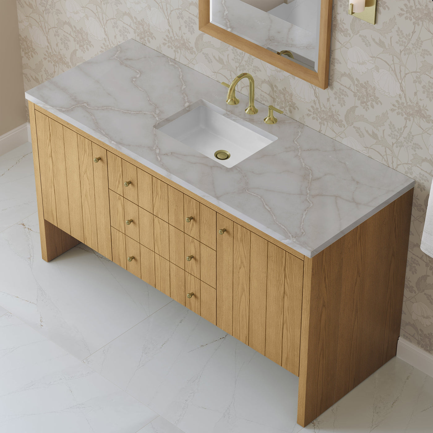 James Martin Hudson 60" Single Bathroom Vanity, Light Natural Oak by James Martin
