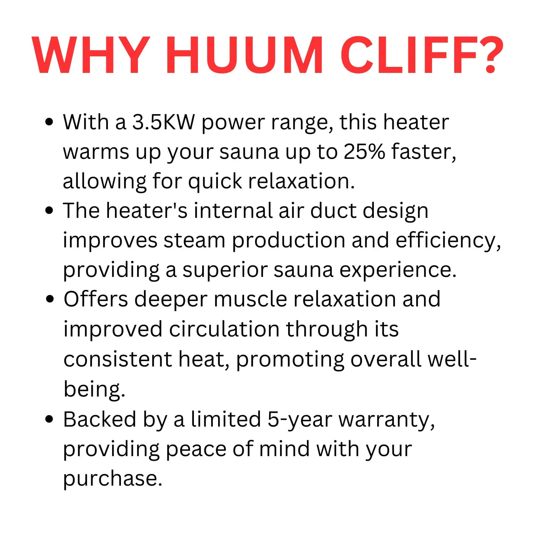 Huum Cliff Mini 4 3.5KW Electric Sauna Heater With Digital Controller & Sauna Stones (SAK58263) by SAKSBY WHOLESALE