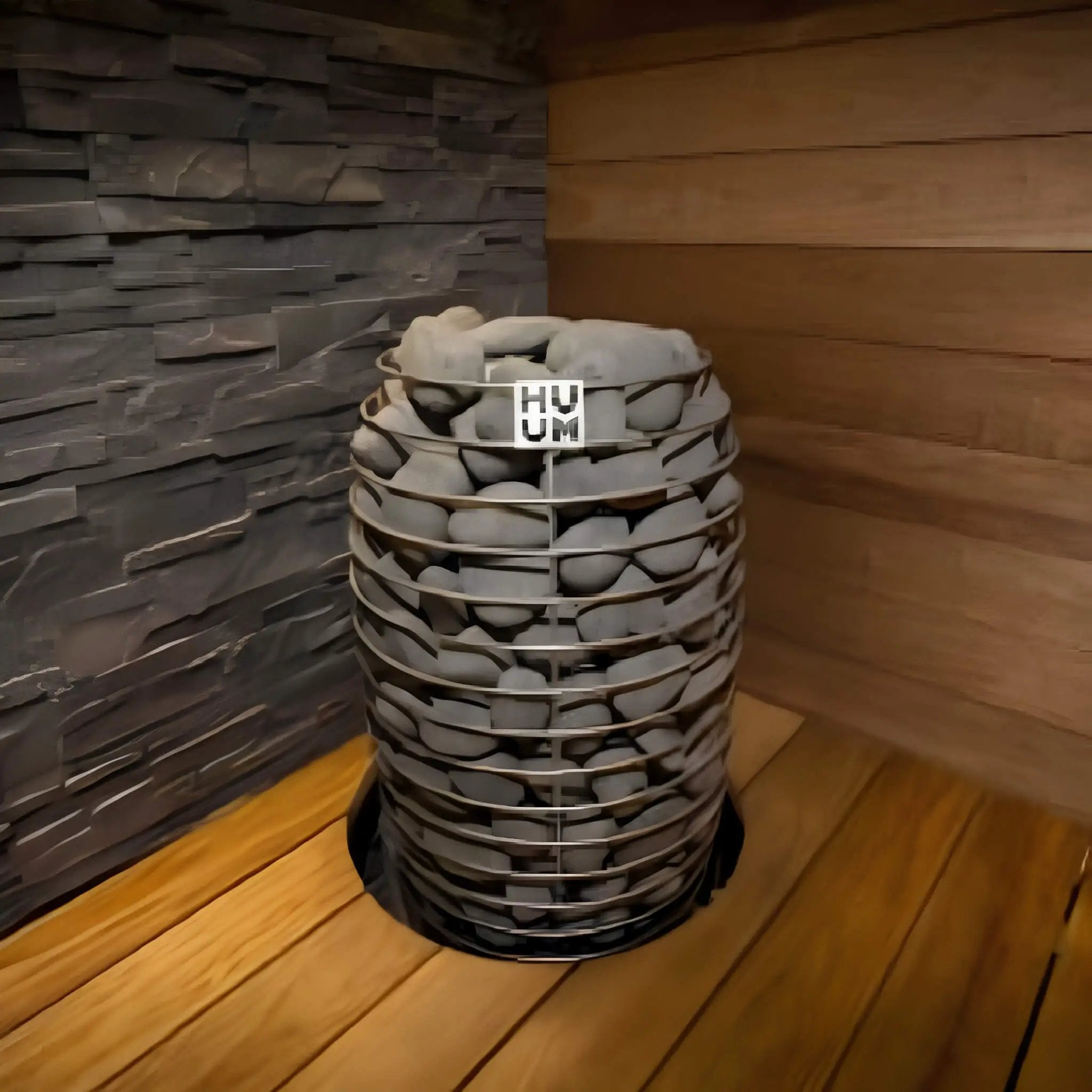 Huum Hive Mini Floor Mount Traditional Steel Sauna Heater With Digital Controller & Sauna Stones (SAK91438) by SAKSBY WHOLESALE