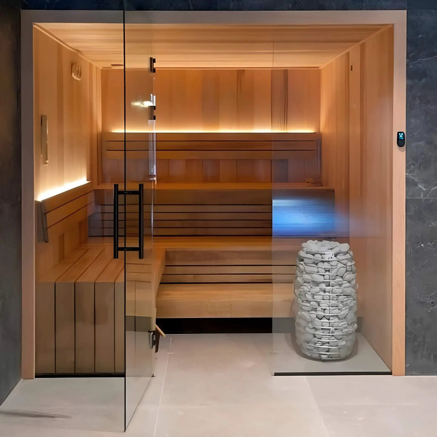 Huum Hive Mini Floor Mount Traditional Steel Sauna Heater With Digital Controller & Sauna Stones (SAK91438) by SAKSBY WHOLESALE