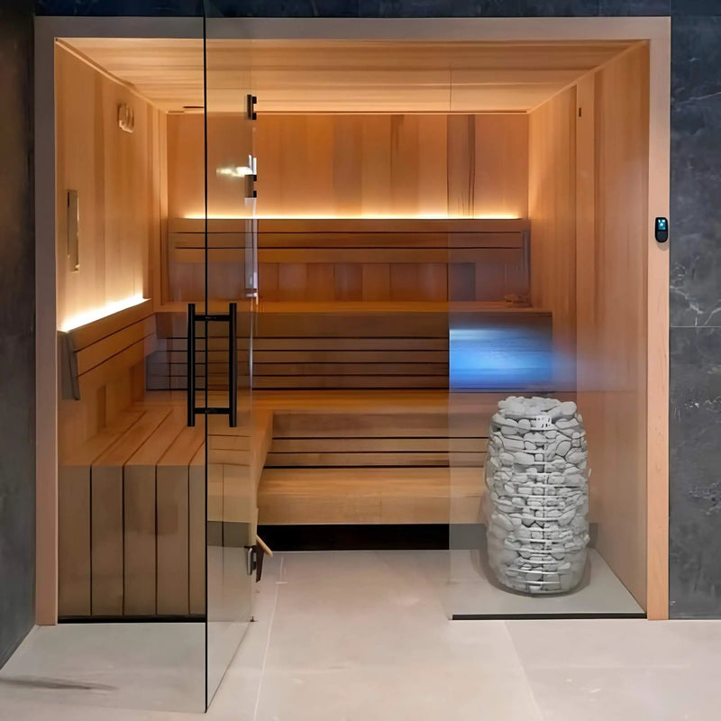 Huum Hive Mini Floor Mount Traditional Steel Sauna Heater With Digital Controller & Sauna Stones (SAK91438) by SAKSBY WHOLESALE