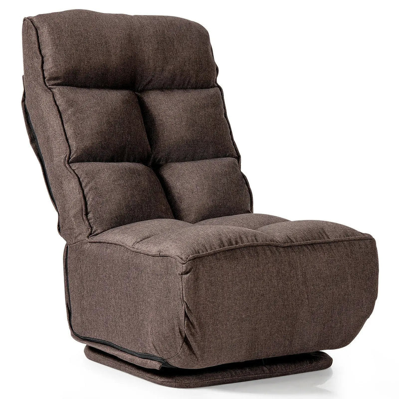 360-Degree Swivel Folding Floor Chair with 6 Adjustable Positions by DirectDeals