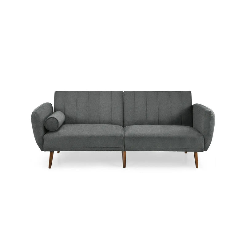Convertible Futon Sofa Bed Adjustable Couch Sleeper with Wood Legs by DirectDeals