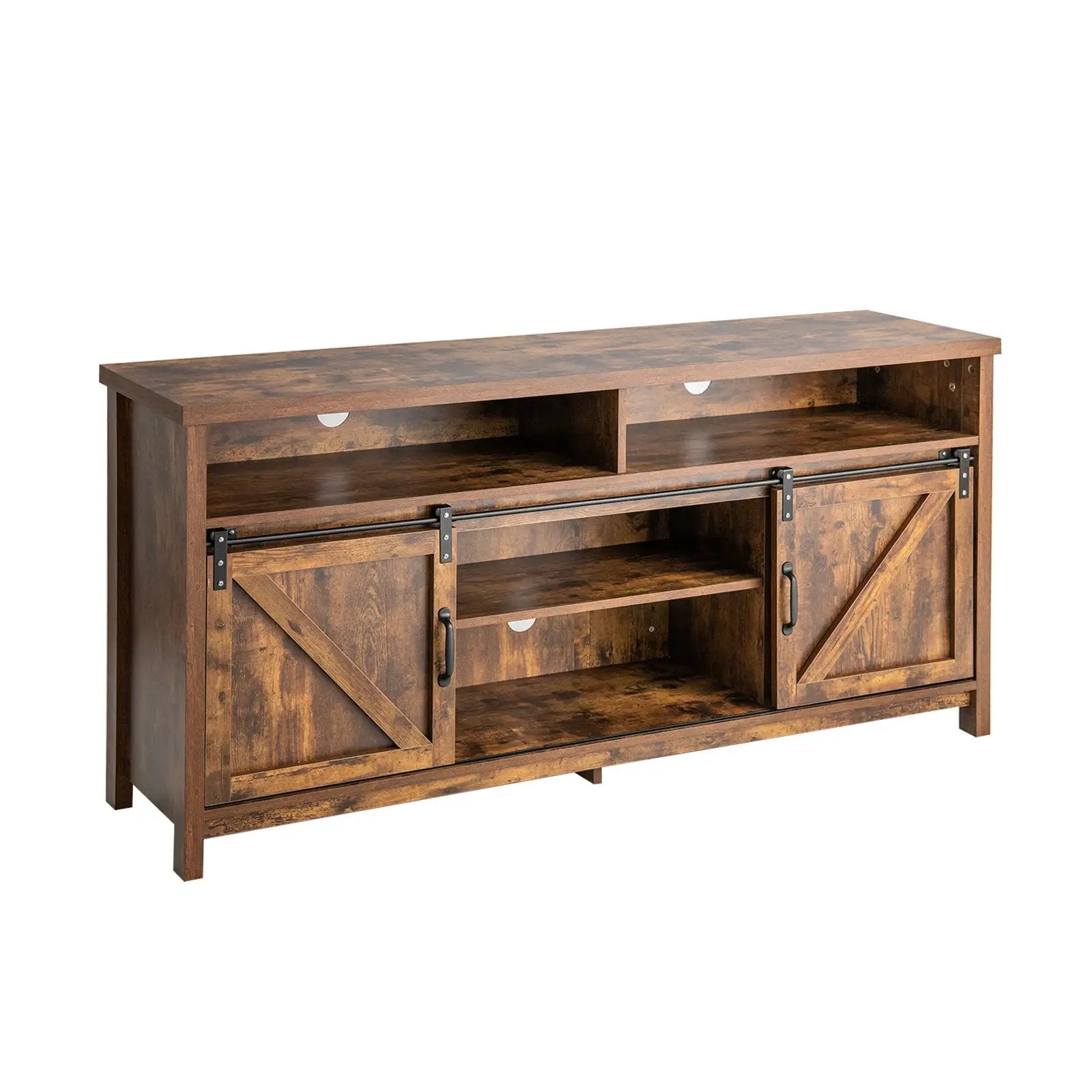 59 Inch Sliding Barn Door TV Stand with Adjustable Shelves for TVs up to 65 Inch by DirectDeals