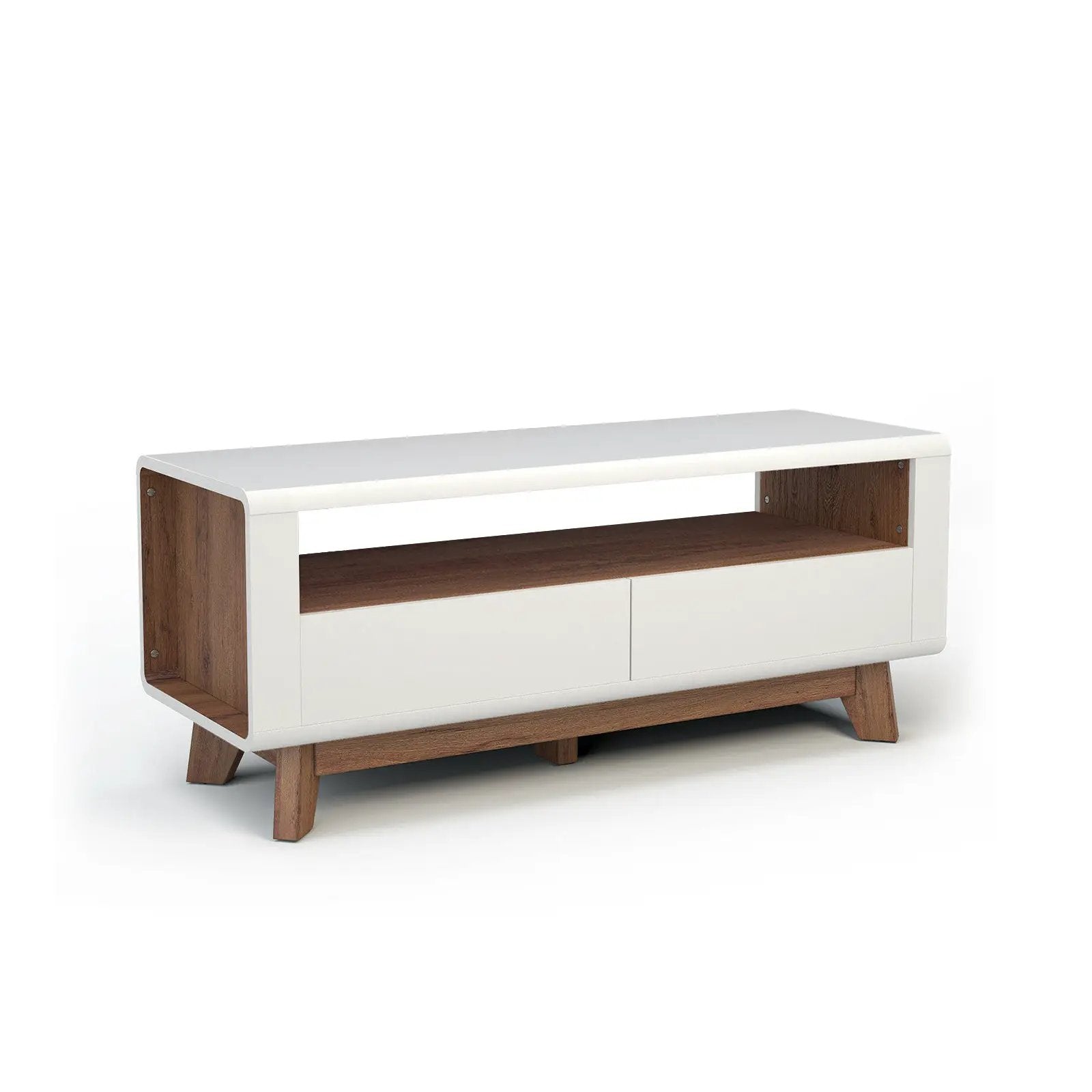 Media Console with 2 Pull-Out Drawers and Open Compartment for TVs up to 50 Inch by DirectDeals