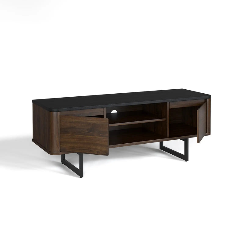 Wooden TV Stand with 2-Door Storage Cabinets for for TVs up to 55 Inch by DirectDeals