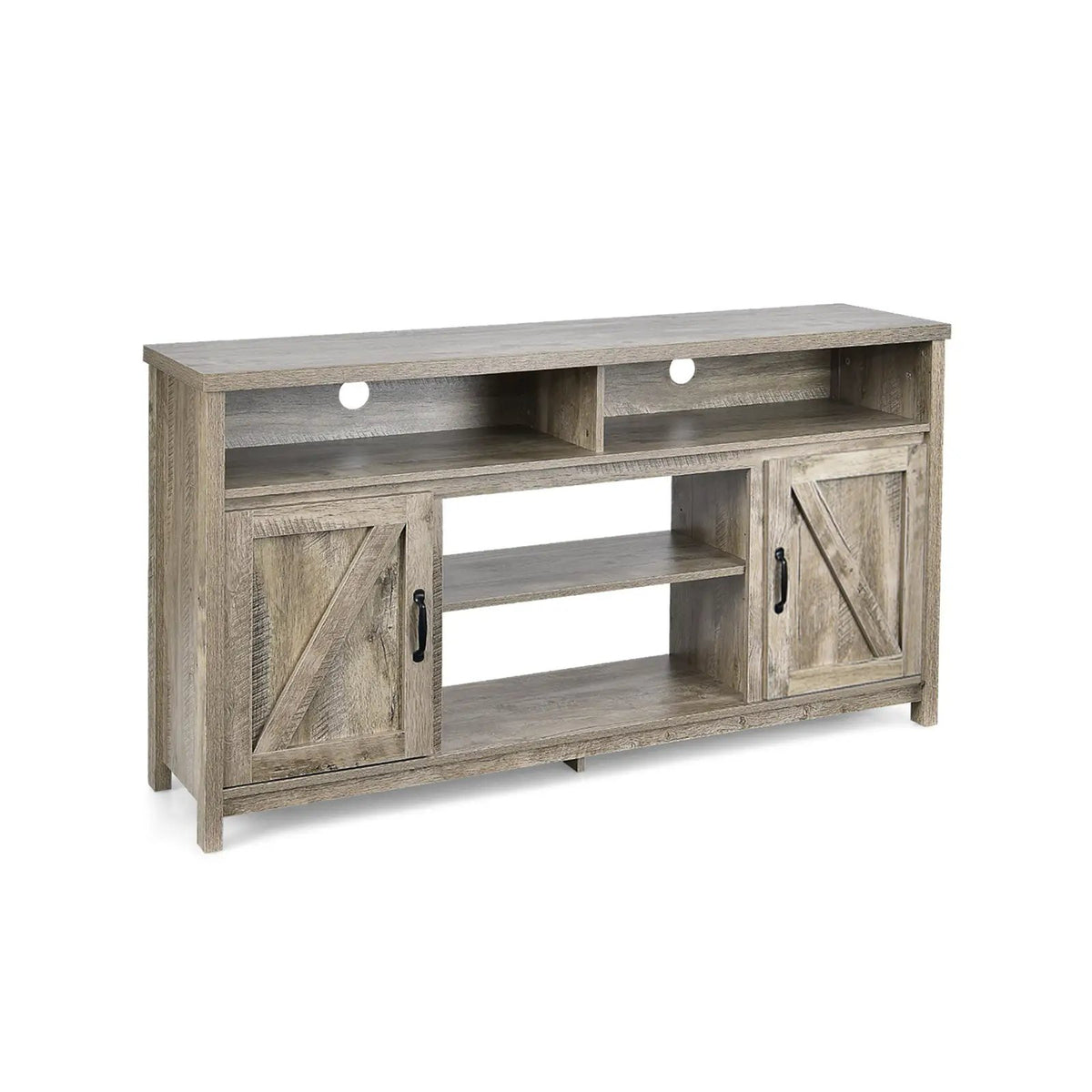 59 Inch TV Stand Media Center Console Cabinet with Barn Door for TV's 65 Inch by DirectDeals