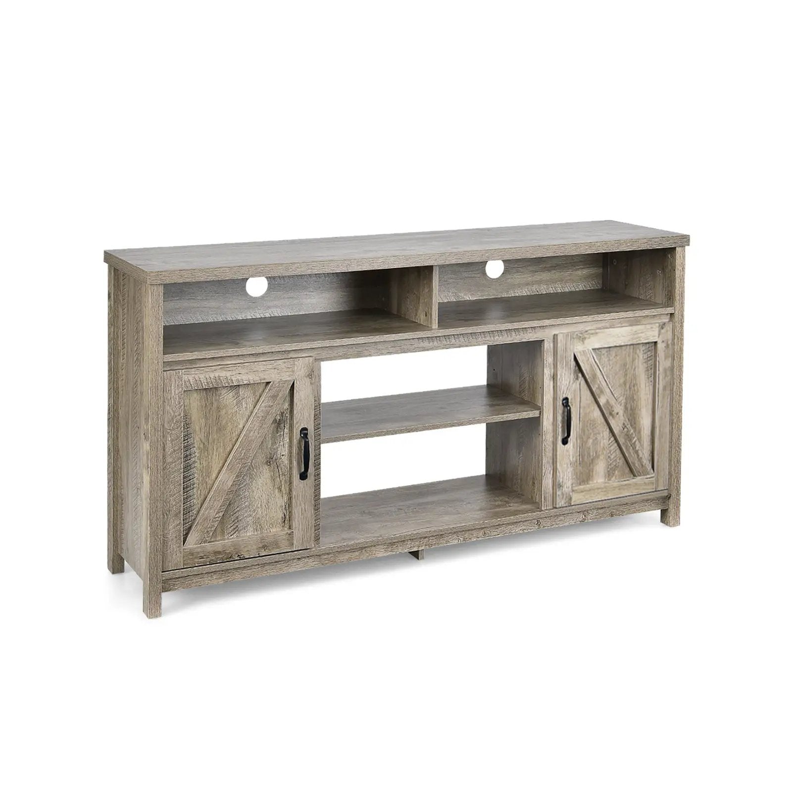 59 Inch TV Stand Media Center Console Cabinet with Barn Door for TV's 65 Inch by DirectDeals