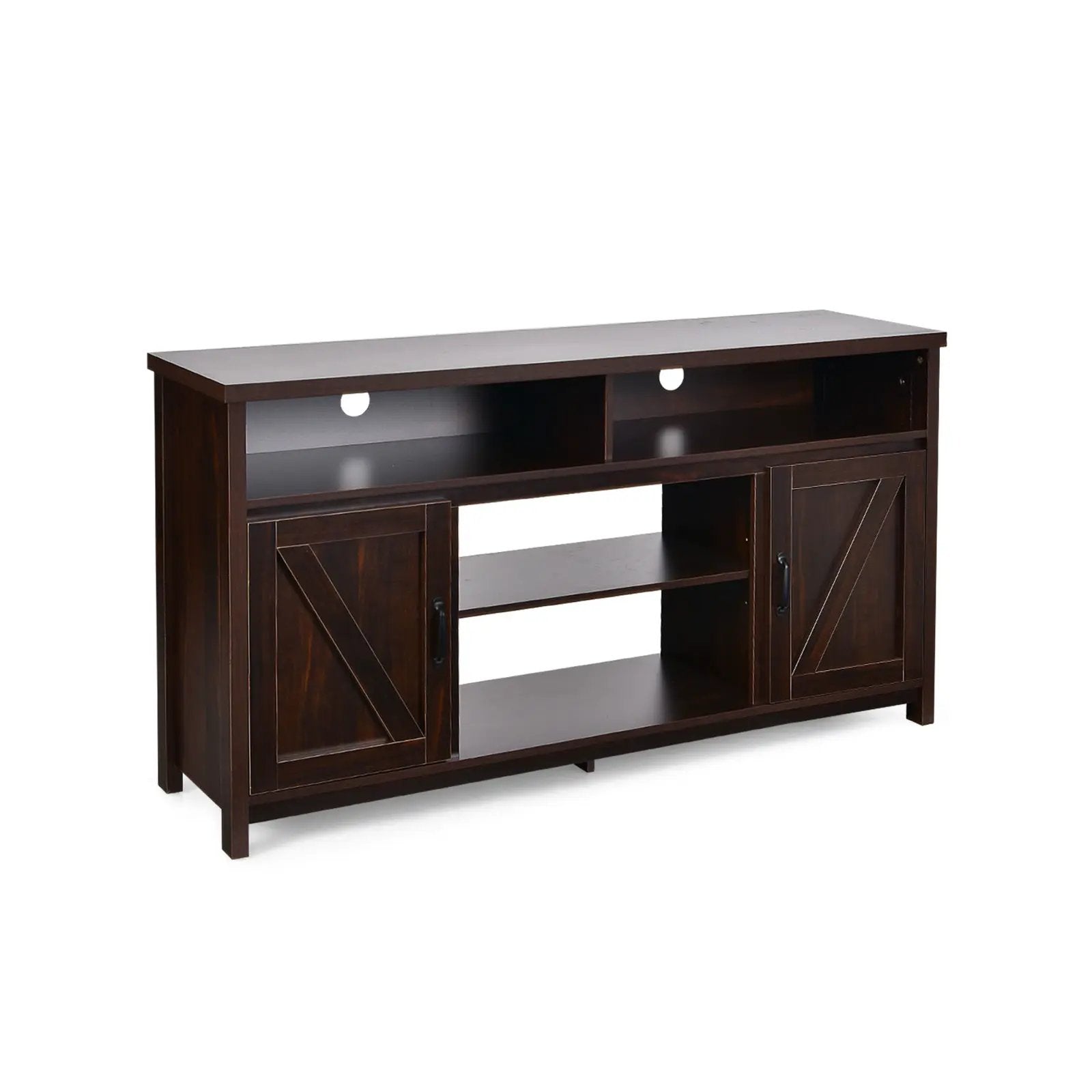 59 Inch TV Stand Media Center Console Cabinet with Barn Door for TV's 65 Inch by DirectDeals