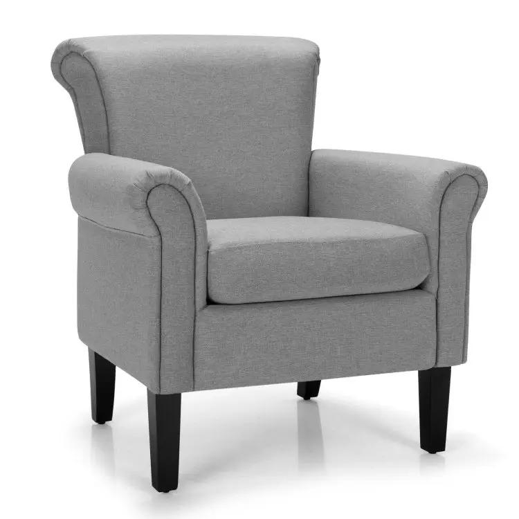 Upholstered Fabric Accent Chair with Adjustable Foot Pads by DirectDeals