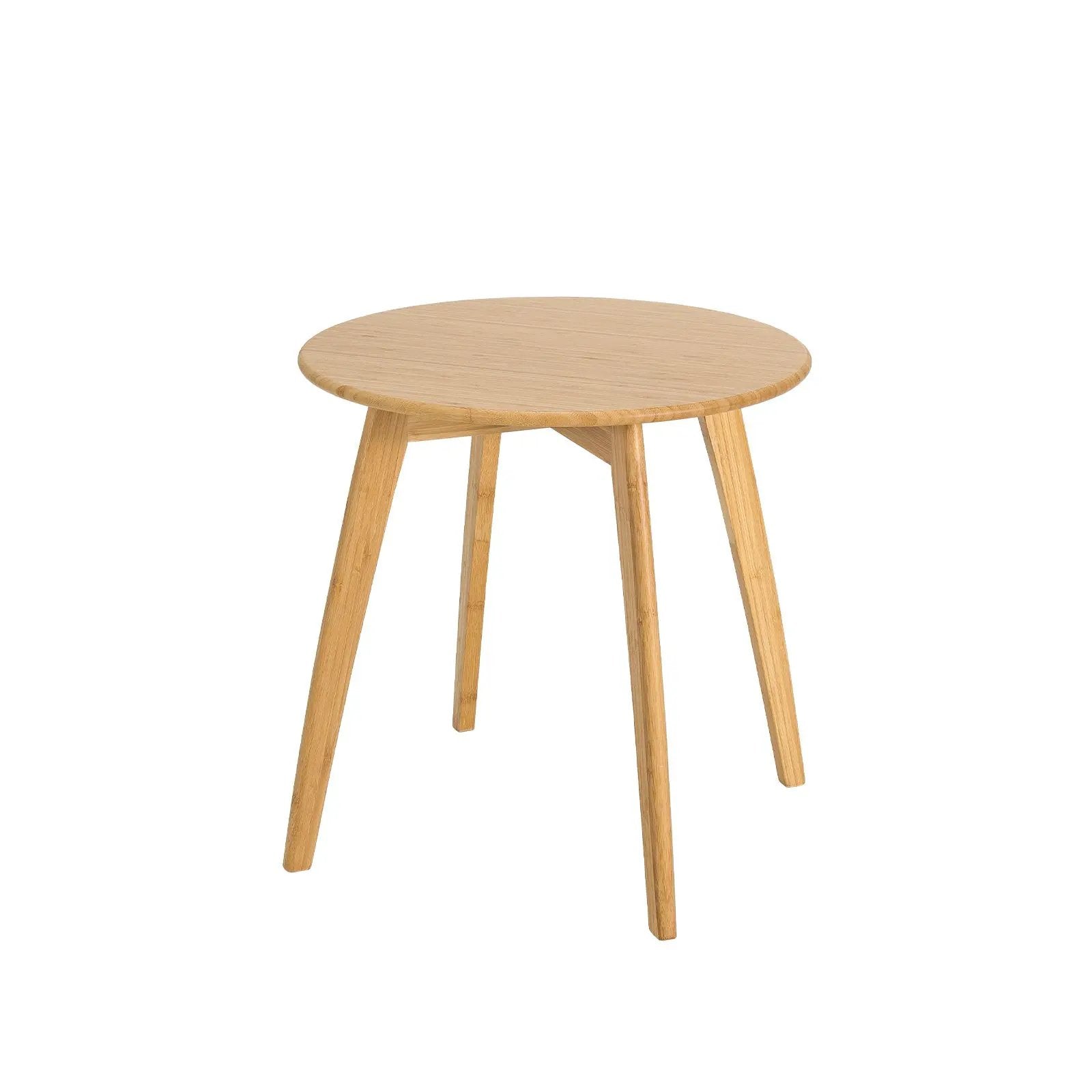 Natural Modern Stylish Bamboo Round End Table with 20 Inch Round Tabletop-Natural by DirectDeals