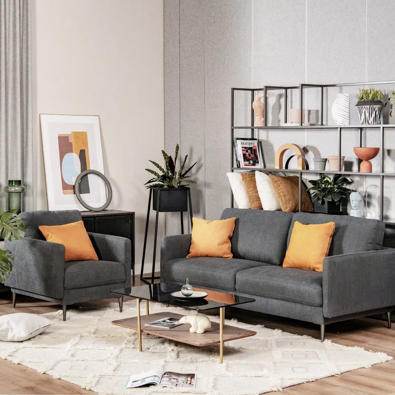 Modern Upholstered Accent Chair with Removable Backrest Cushion by DirectDeals