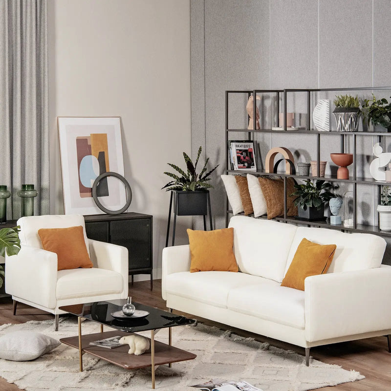 Modern Upholstered Accent Chair with Removable Backrest Cushion by DirectDeals