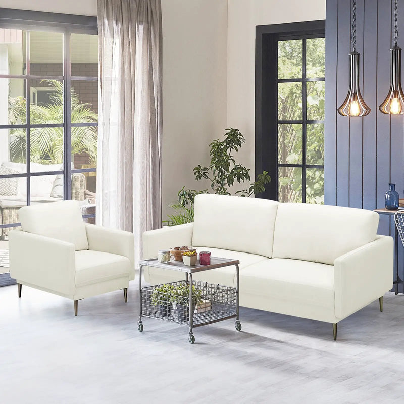 Modern Loveseat with Comfy Backrest Cushions by DirectDeals