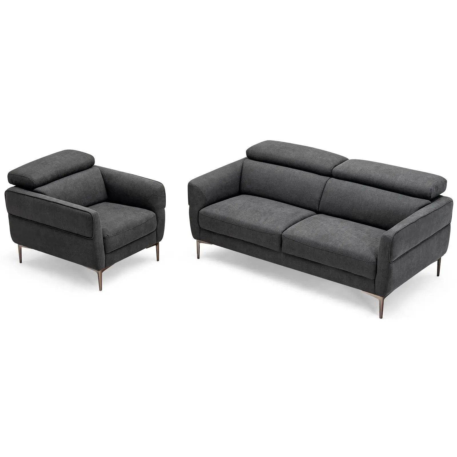 Modern Couched Sofa set with Adjustable Headrest by DirectDeals