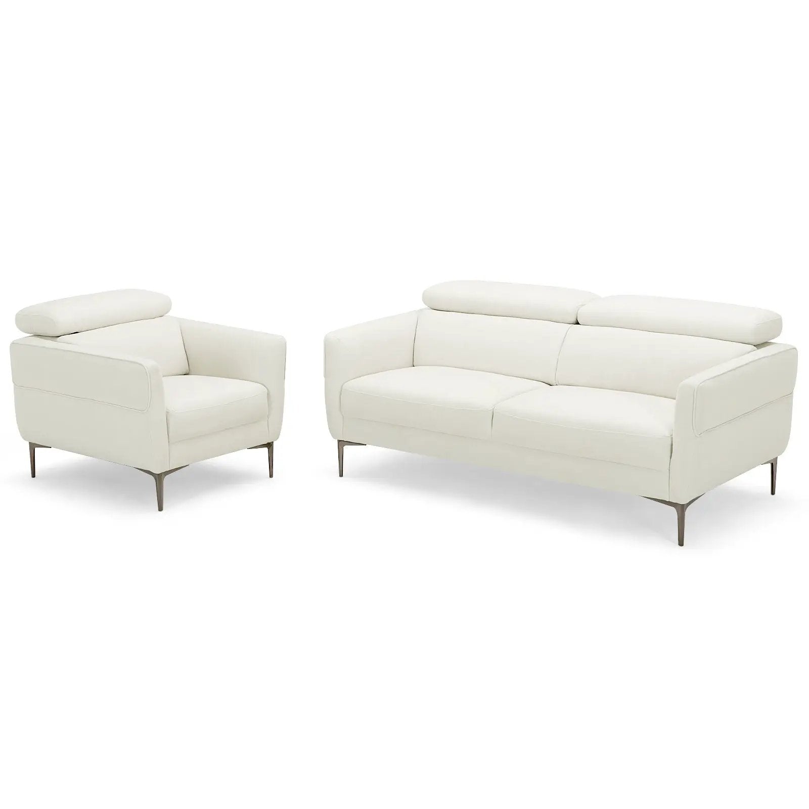 Modern Couched Sofa set with Adjustable Headrest by DirectDeals