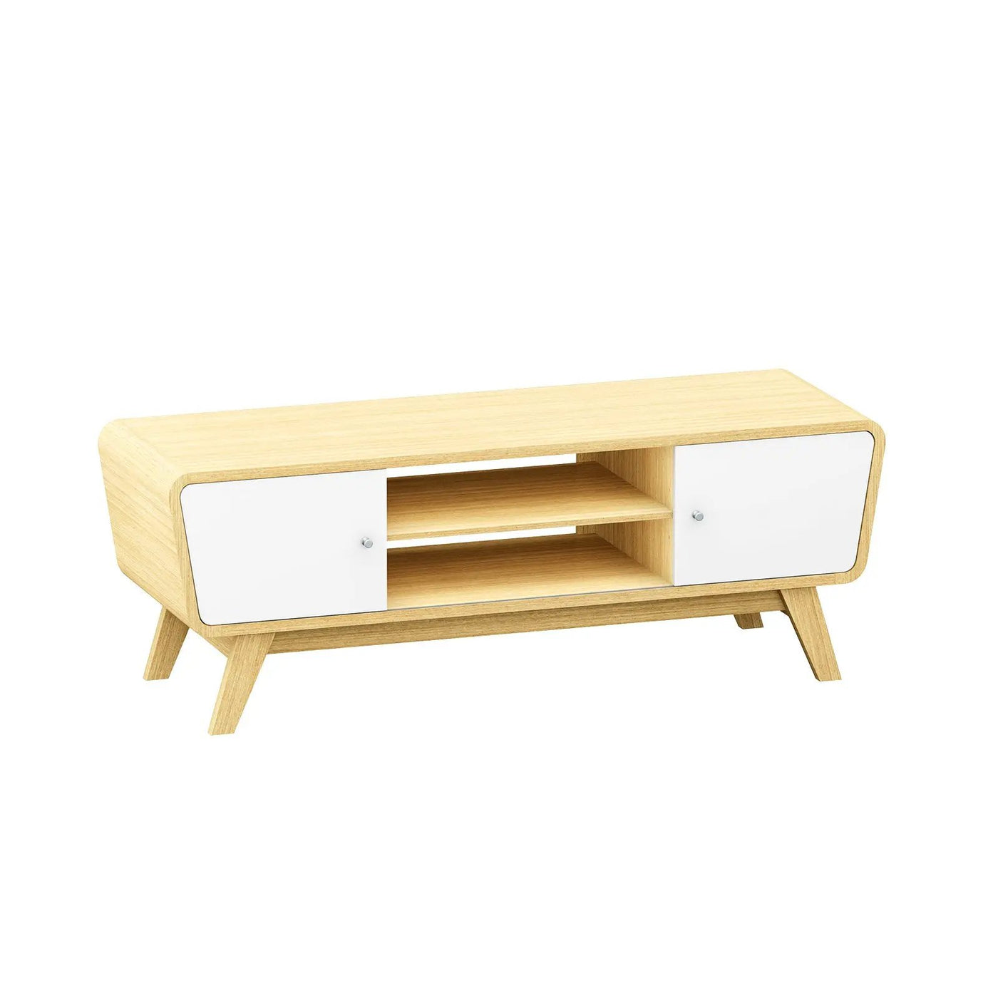 Sliding Door TV Stand with Adjustable Shelf for TVs up to 55 Inch by DirectDeals