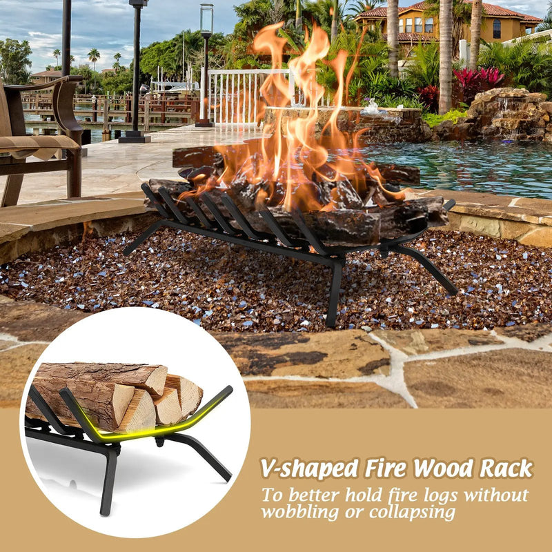 31/25/18 Inch Fireplace Grate for Outdoor Fire Pit by DirectDeals