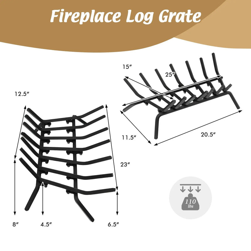 31/25/18 Inch Fireplace Grate for Outdoor Fire Pit by DirectDeals