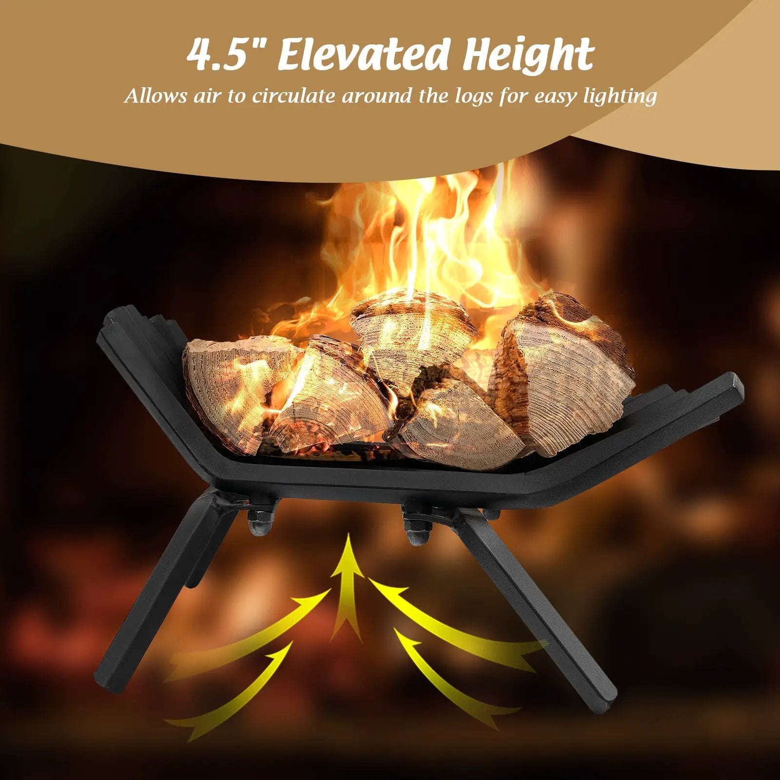 31/25/18 Inch Fireplace Grate for Outdoor Fire Pit by DirectDeals