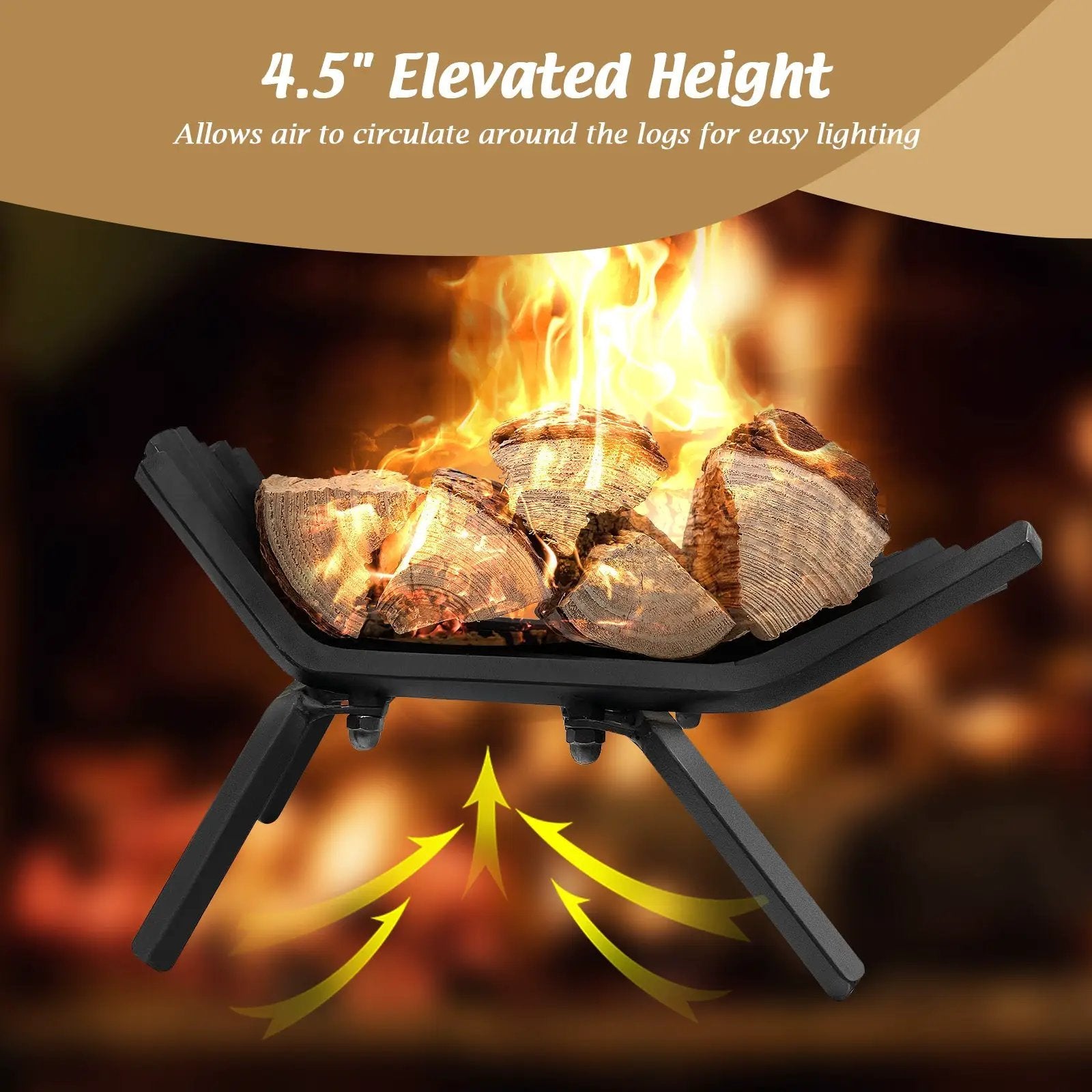 31/25/18 Inch Fireplace Grate for Outdoor Fire Pit by DirectDeals