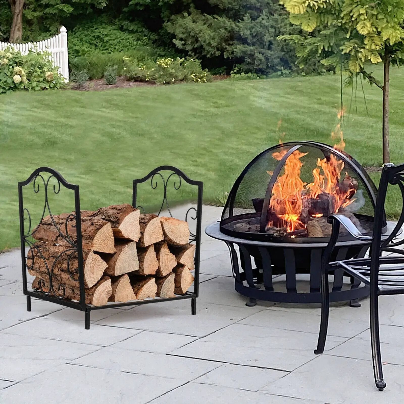 Heavy-Duty Steel Firewood Log Rack by DirectDeals
