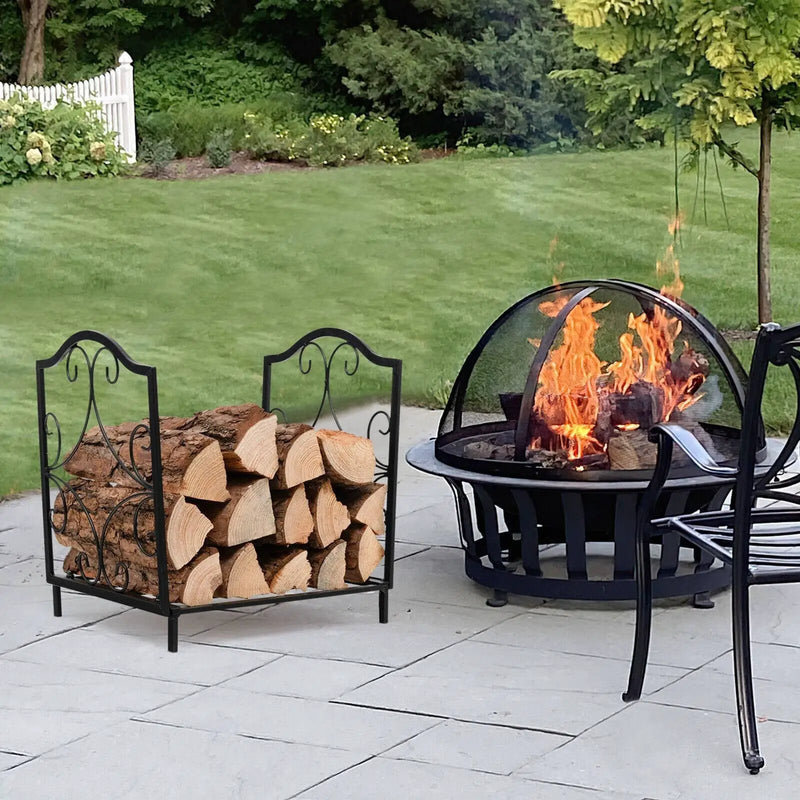 Heavy-Duty Steel Firewood Log Rack by DirectDeals