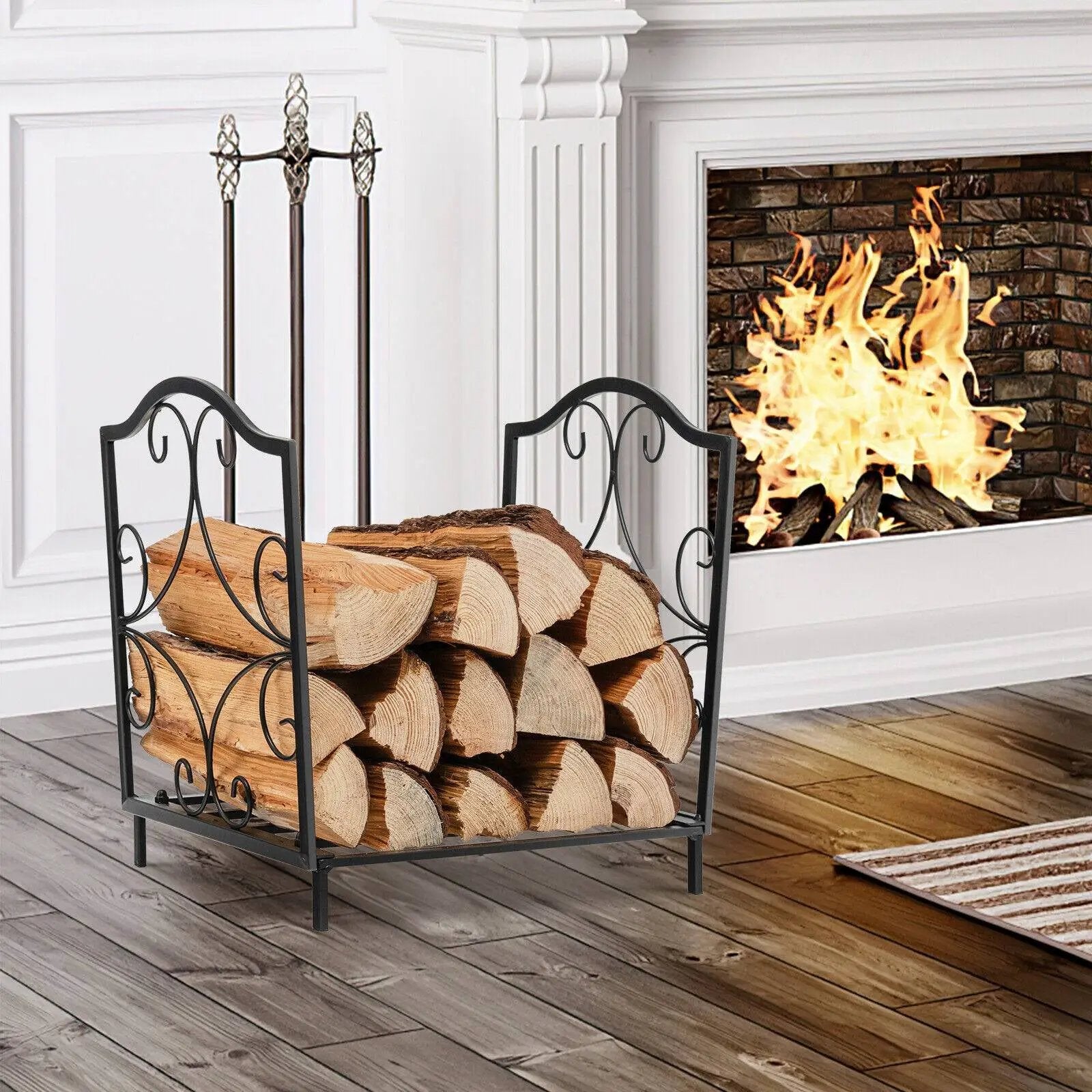 Heavy-Duty Steel Firewood Log Rack by DirectDeals