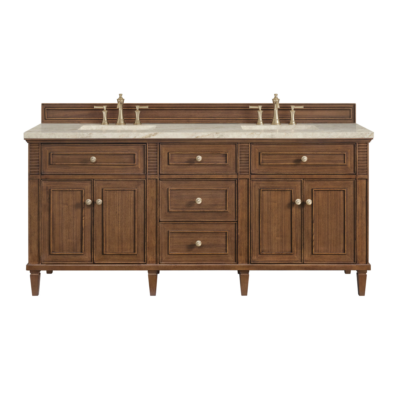 James Martin Lorelai 72" Double Bathroom Vanity, Mid-Century Walnut by James Martin