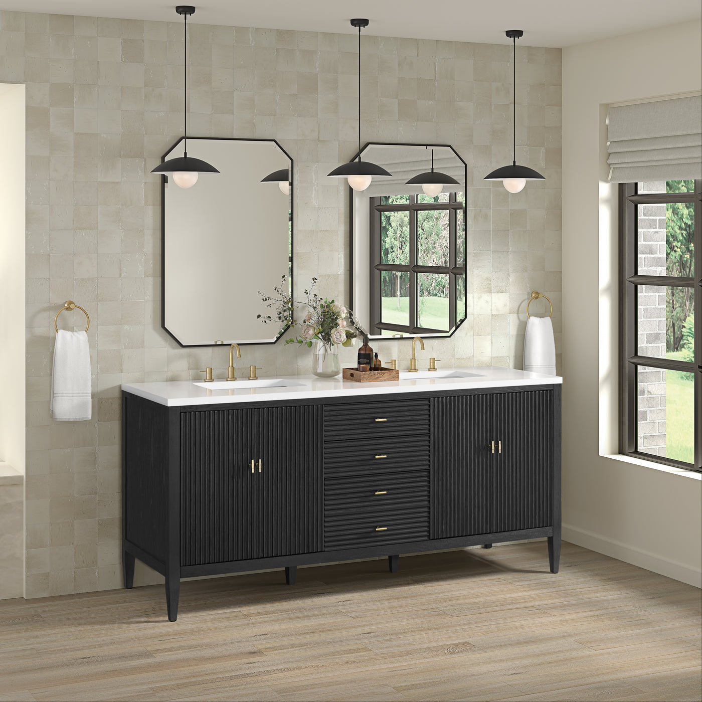 James Martin Myrrin 72" Single Bathroom Vanity, Carbon Oak by James Martin