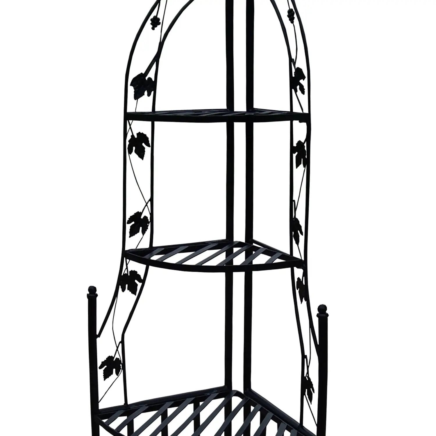 4-Tier Steel Corner Shelf Black Plant Stand by Sharicks