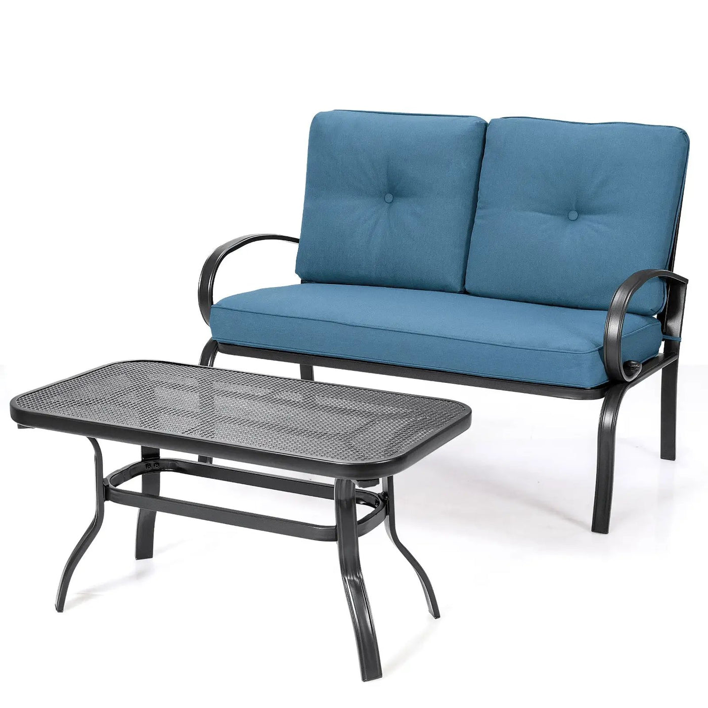 2 Pieces Patio Outdoor Cushioned Coffee Table Seat by DirectDeals