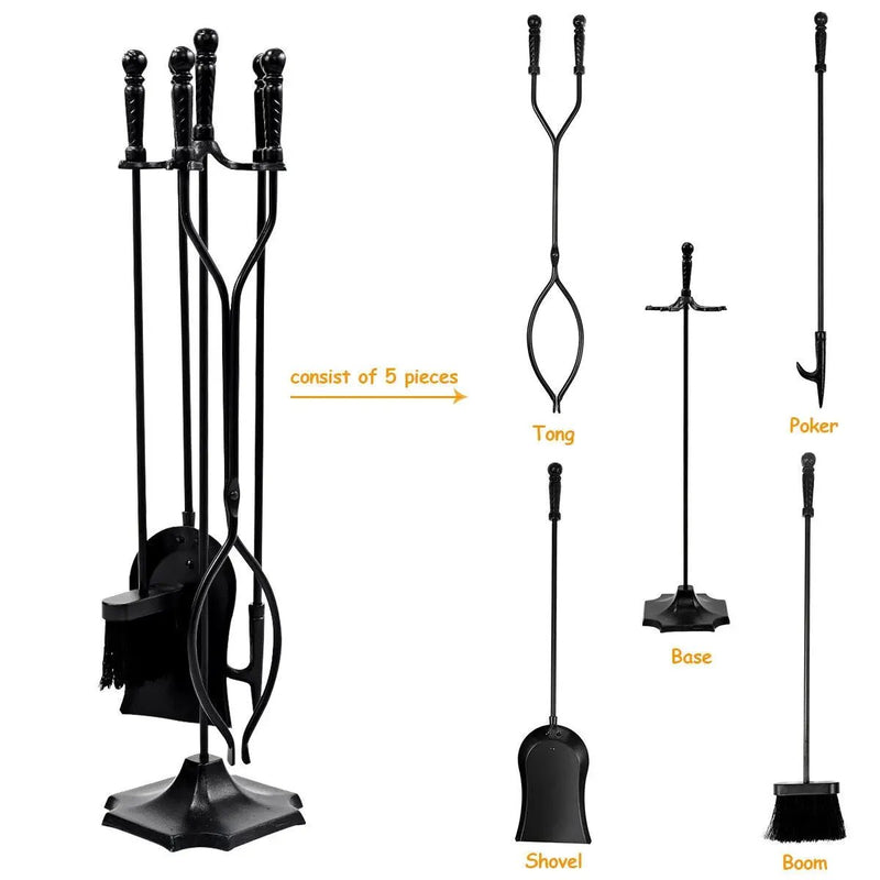 31 Inch 5 Pieces Hearth Fireplace Fire Tools Set by DirectDeals