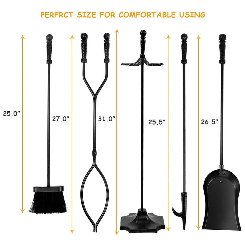 31 Inch 5 Pieces Hearth Fireplace Fire Tools Set by DirectDeals