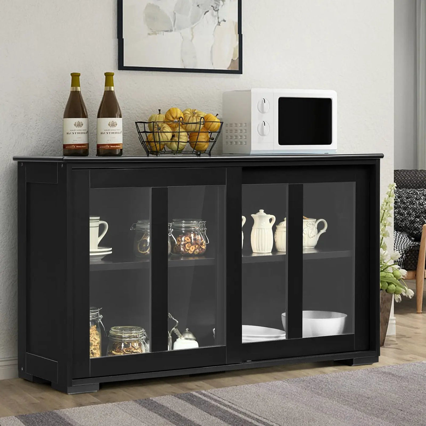 Sideboard Buffet Cupboard Storage Cabinet with Sliding Door by DirectDeals