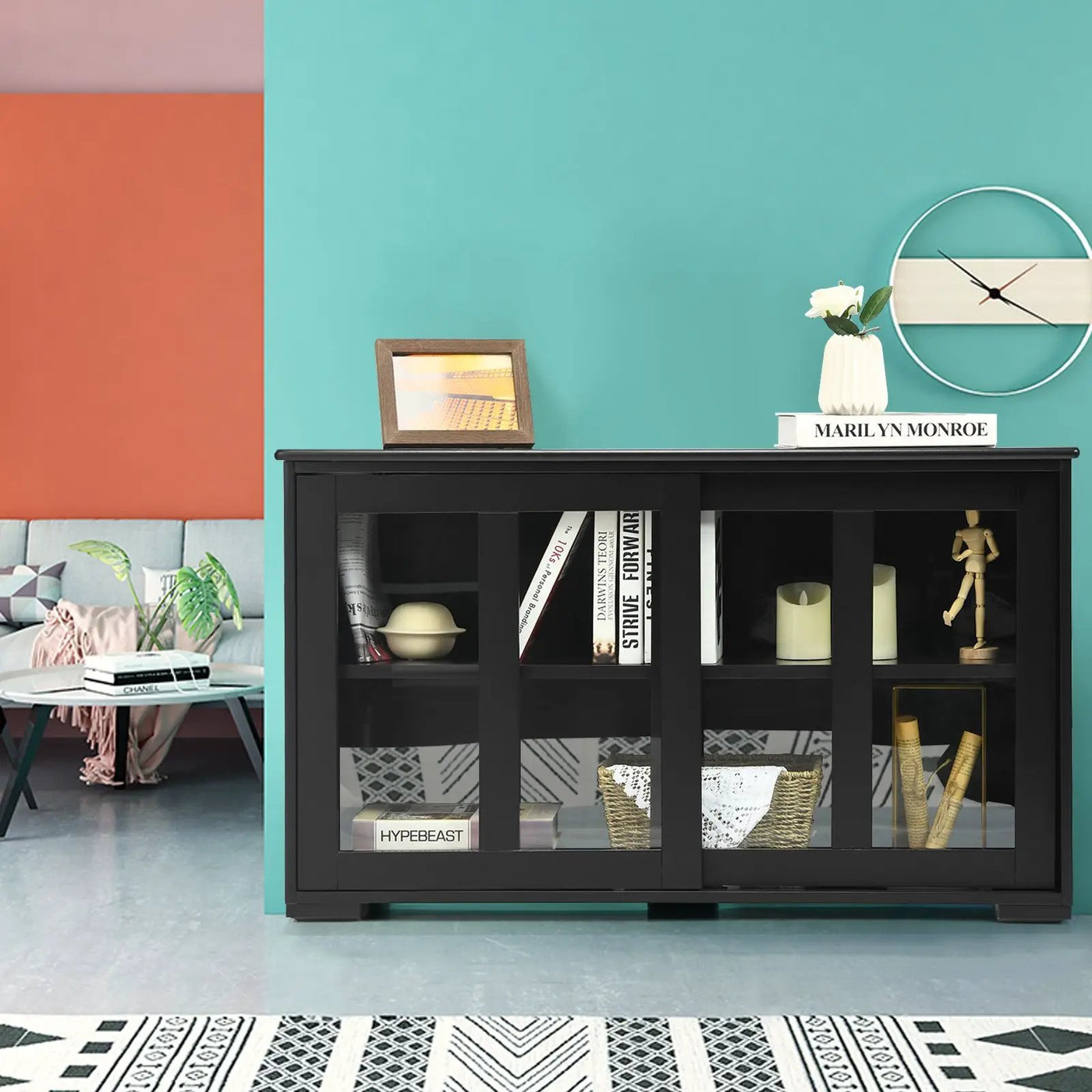 Sideboard Buffet Cupboard Storage Cabinet with Sliding Door by DirectDeals