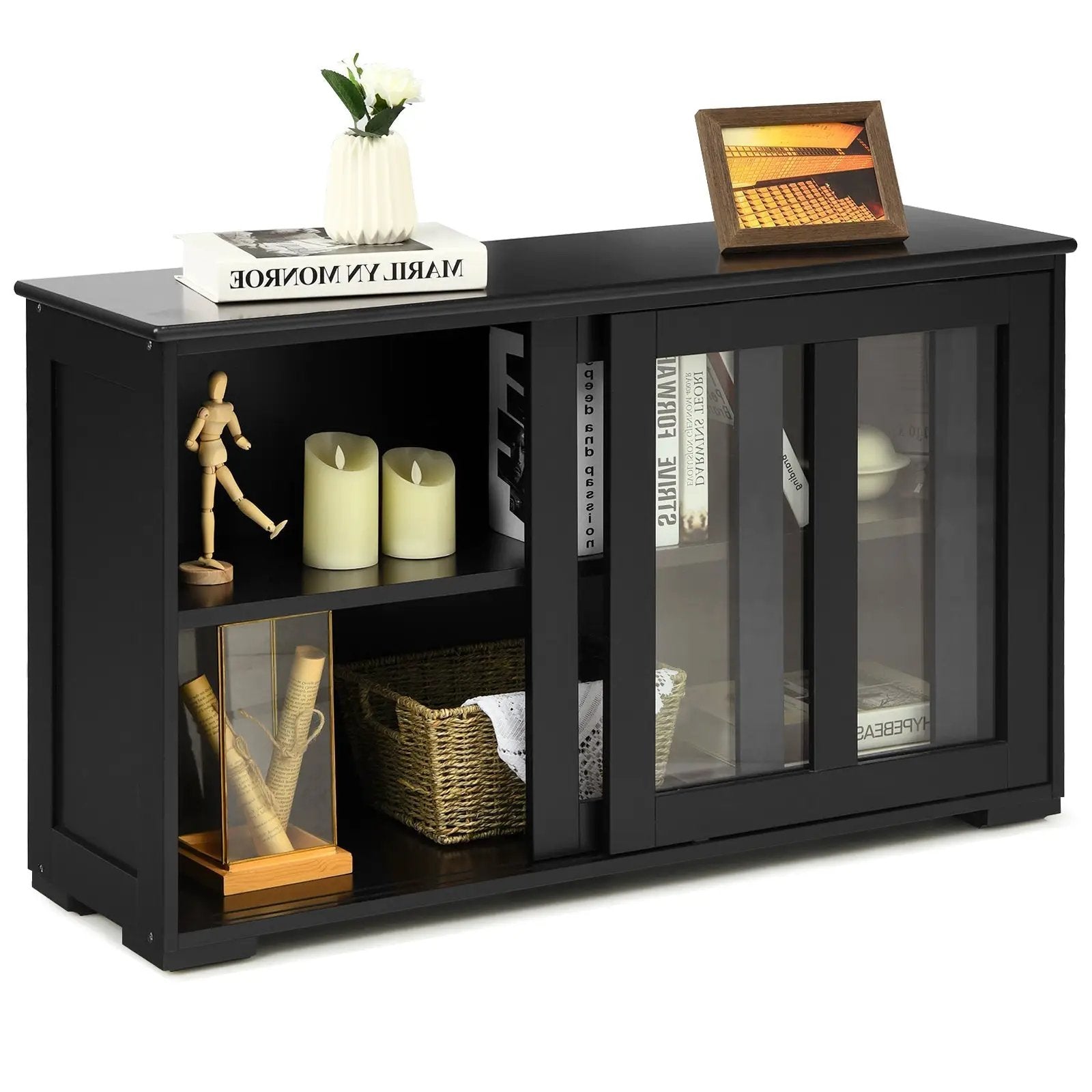 Sideboard Buffet Cupboard Storage Cabinet with Sliding Door by DirectDeals