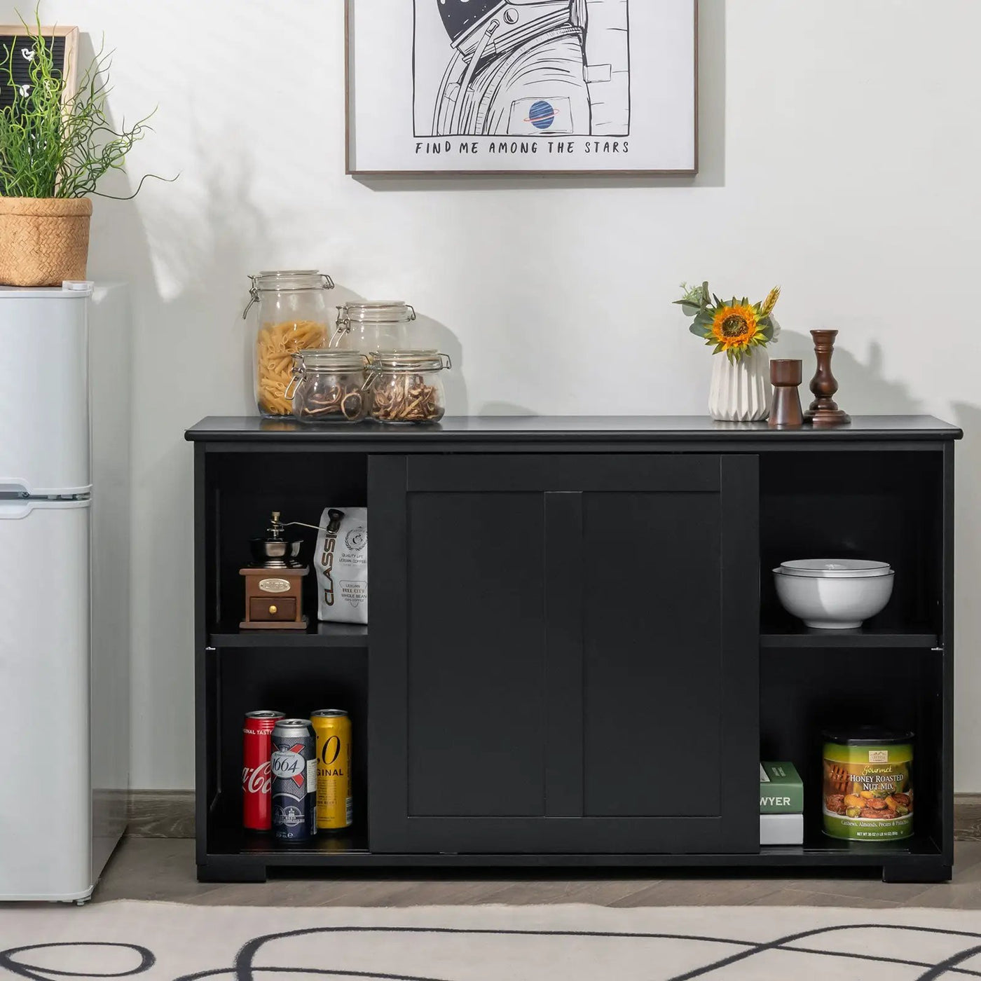 Kitchen Storage Cabinet with Wood Sliding Door by DirectDeals