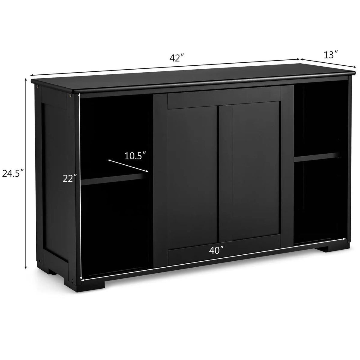Kitchen Storage Cabinet with Wood Sliding Door by DirectDeals