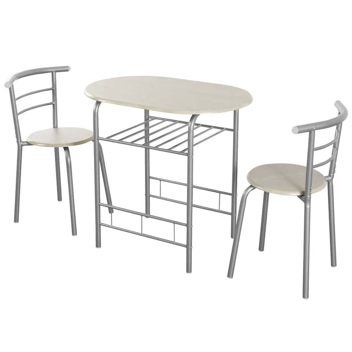 3 pcs Home Kitchen Bistro Pub Dining Table 2 Chairs Set by DirectDeals