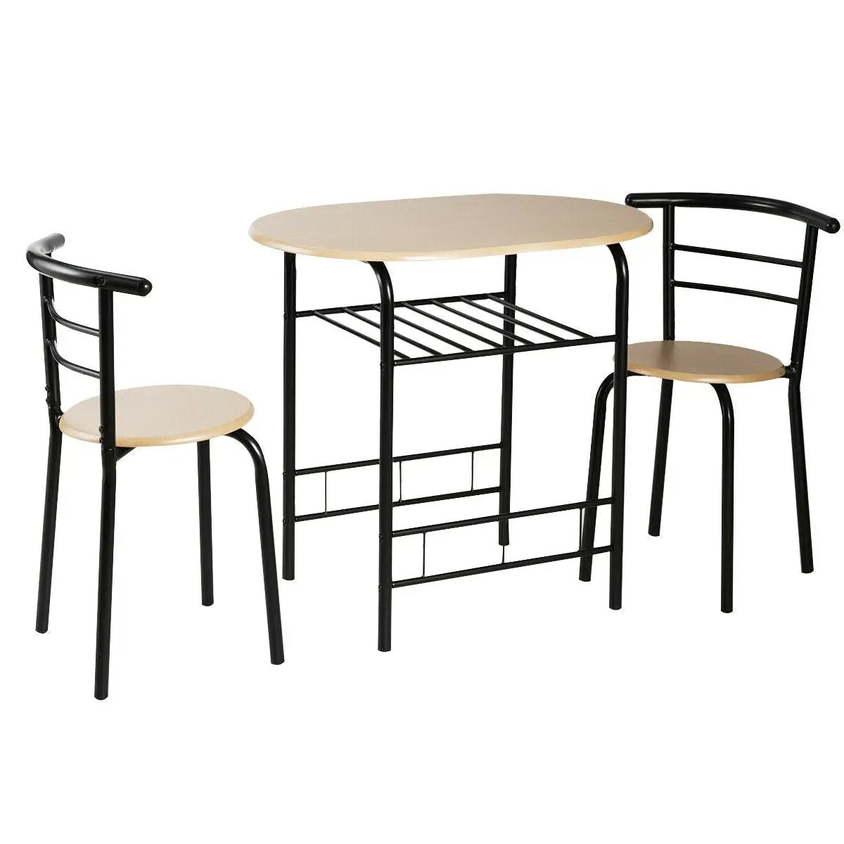 3 pcs Home Kitchen Bistro Pub Dining Table 2 Chairs Set by DirectDeals