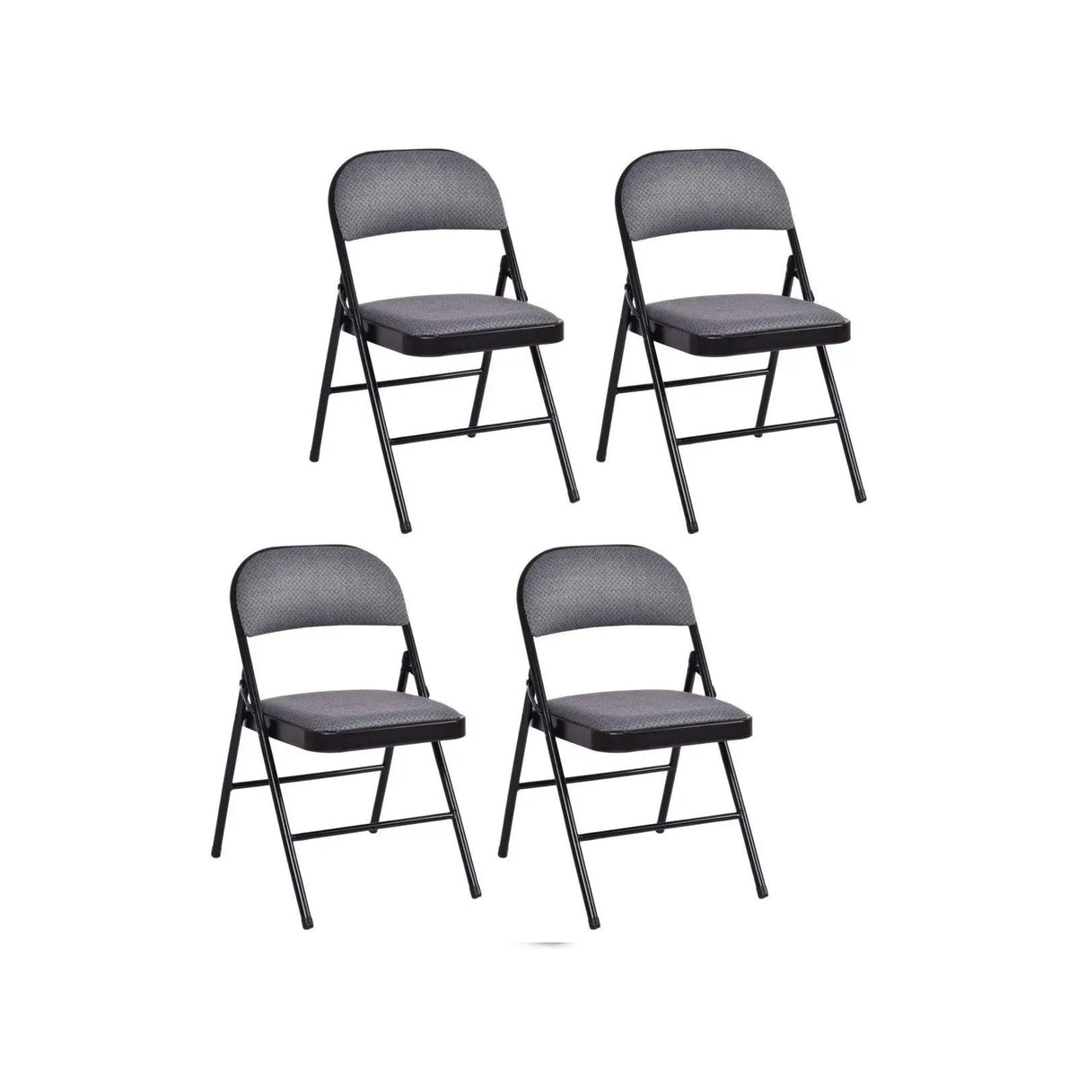 4 Pieces Fabric Upholstered Padded Seat Folding Chairs Seet by DirectDeals