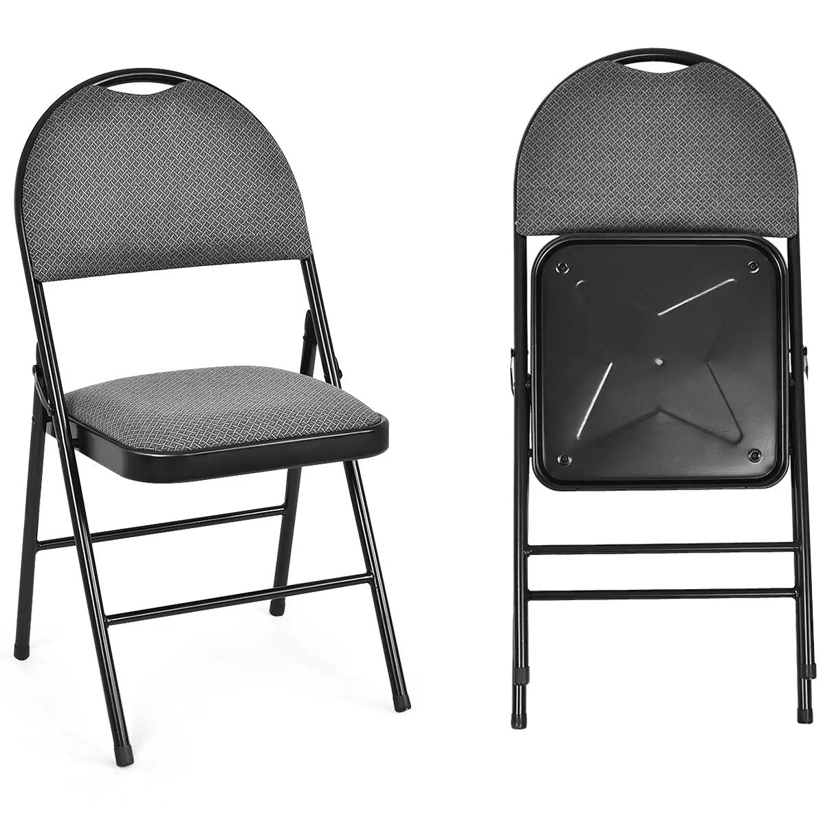 2/4 Pieces Padded Folding Dining Chairs with Backrest by DirectDeals