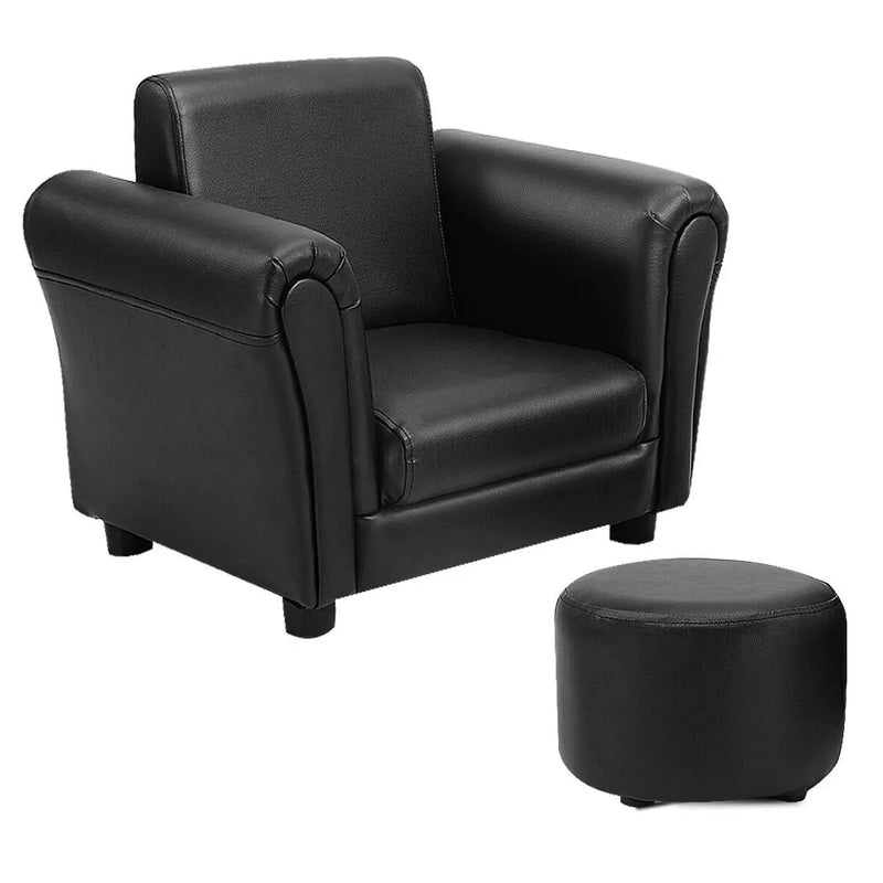 Kids Single Armrest Couch Sofa with Ottoman by DirectDeals
