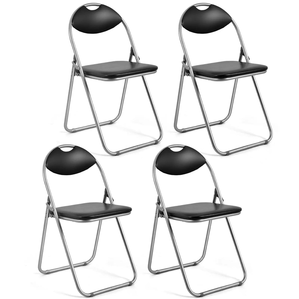 2/4/6 Pieces Portable Folding Dining Chairs Set with Carrying Handles by DirectDeals