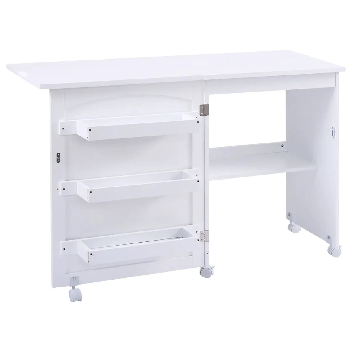 Folding Sewing Craft Table Shelf Storage Cabinet Home Furniture by DirectDeals
